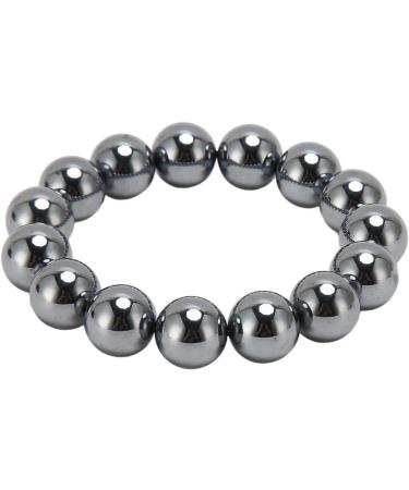 Terahertz Stone Bracelet for Blood Circulation | 14mm Round Pearl Chain for Men & Women | Safe & Comfortable Wear - Buy Online on GoSupps.com