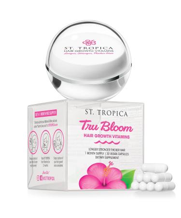 ST. TROPICA Natural Hair Growth Vitamins: CLINICALLY PROVEN Formula for Thicker Fuller Longer Hair. Just 1 Capsule Daily. Helps Prevent Hair Loss & Hair Thinning 30 count 1 Month Supply
