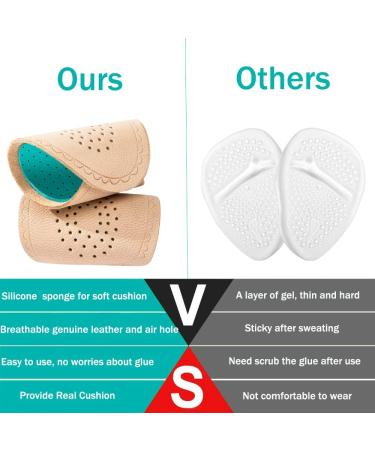 Premium Lambskin High Heel Metatarsal Cushion Inserts - 3 Pairs Beige - Buy Online on GoSupps.com
