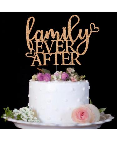 QXQXBA Family Ever After Cake Topper Happy Adoption Day Party Supplies The Day I Got You Party Decoration Forever Family Party Decor Rose Gold Glitter - Buy Online on GoSupps.com