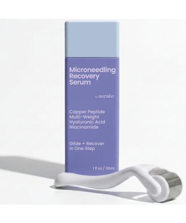 Microneedling Serum for Dermarollers & Microneedling Devices Glide + Recovery in One Step Copper Peptide Matrixyl 3000 Multi-Weight Hyaluronic Acid Niacinamide Centella & Arnica 1 fl oz