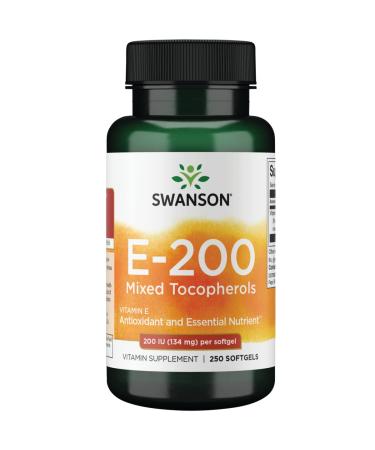 Swanson Vitamin E Mixed Tocopherols 200 Iu (134 Milligrams) 250 Sgels