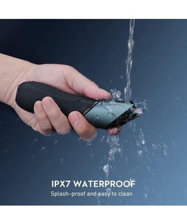 Kibiy Men's Body Groomer & Groin Hair Trimmer with LED Light - Rechargeable Wet/Dry Clippers for Pubic Area - Blue - Buy Online on GoSupps.com