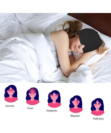 Baogaier Migraine Mask - Reversible Cooling Gel Cap for Headache Relief Stress Relief and Eye Comfort | Reusable Black Cooling Hat - Buy Online on GoSupps.com