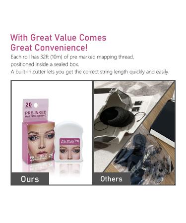 Pinkiou Eyebrow Mapping String for Microblading | Pre-Inked Brow Map Line Tool for Permanent Makeup and Tattoo Artists - Buy Online on GoSupps.com