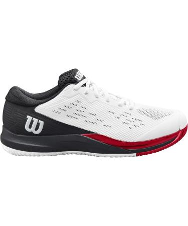 Wilson Men's Rush Pro Ace Tennis Shoes 9 - White/Black/Poppy Red | Lightweight & Durable - Buy Online on GoSupps.com