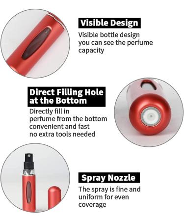 Portable 5ml Mini Perfume Atomizer Bottles - 4 Pack | Refillable Spray Bottles for Travel - Buy Online on GoSupps.com