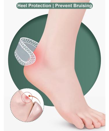 6 Pairs Silicone Clear Heel Grips - Self-Adhesive Anti-Slip Heel Cushions for Women - Prevent Slipping & Rubbing - Comfortable Shoe Inserts - Buy Online on GoSupps.com