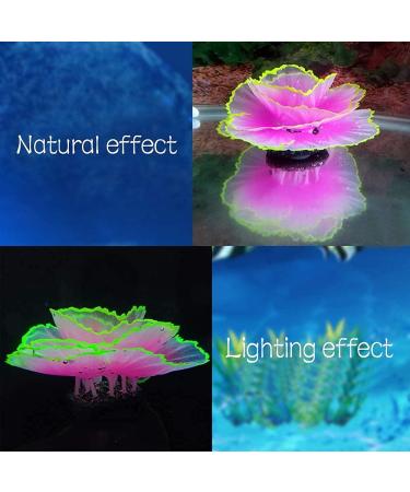 Eco-Friendly Glowing Artificia Aquarium D cor Aquarium Glowing Coral Decorations - Fish Tank Decoration Silicone Ornament Plants Coral(Lettuce Coral) - Buy Online on GoSupps.com