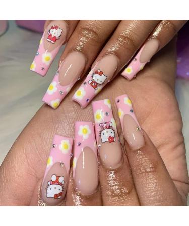 Cute Cartoon Nail Art Stickers Decals - 3D Self Adhesive Designer Decals for Women & Girls - Manicure Supplies - 4 Sheets - Buy Online on GoSupps.com
