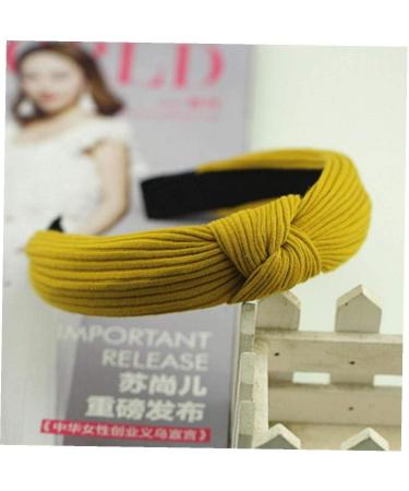 Knotted Headbands For Women Wide Plain Turban Headband Fashion Cross Knot Hair Bands With Solid Colors (Ginger Yellow) - Buy Online on GoSupps.com