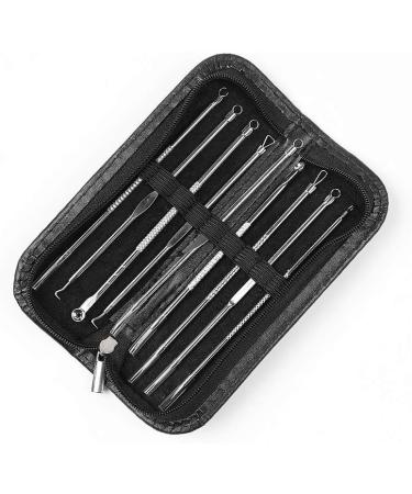 9 in 1 Pimple Popper Tool Kit - Blackhead Extractor & Comedone Remover for Nose & Face - Includes PU Bag - Buy Online on GoSupps.com