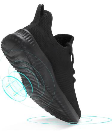Flysocks Men's Slip On Athletic Walking Shoes - Non Slip Lightweight Breathable Mesh Sneakers for Gym, Travel, Work - Size 11.5, All Black - Buy Online on GoSupps.com