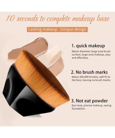 Fast Flawless Foundation Makeup Brush Set - Blusher Liquid & Cream Applicator with Storage Box | Soft & Dense Bristles for Perfect Blending - Black & Pink - Buy Online on GoSupps.com