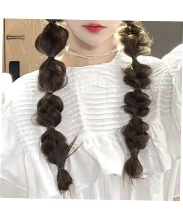 Beaupretty Bubble Twist Wig Double Ponytail Wig Ponytail Hair Extensions Hair Decorations Hair Extensions Headband Bun Wig Black Wig Braid High Temperature Wire The Bubble Women's 45X6CM Black - Buy Online on GoSupps.com