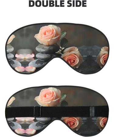 Buy Spa Stone & Rose Flowers Print Unisex Sleep Mask | Double-Sided Eye Mask for Sound Sleep & Skin Care International Shipping Available - Buy Online on GoSupps.com
