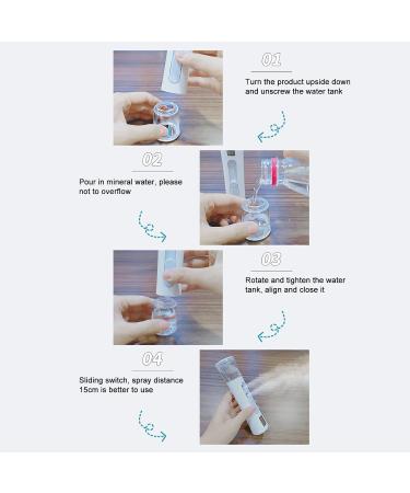 Nano Nano Facial Electric Face Handheld Skin Humidifier 3.7V 2W 30ml High Volume Double Hole for Home Travel (Blue) - Buy Online on GoSupps.com
