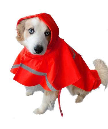 ocsoso Pet Rainy Days Slicker Brush Red Reflective Raincoat Red xs