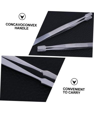 SOESFOUFU Tweezers Lash Fine Tweezer Tongs Beauty Tools Nipper Specialty Tools Collector Tools Tweezer for Stamp Safe Material Tweezer Collecting Coins Stainless Steel Make up Straight Head 11CM Silver - Buy Online on GoSupps.com