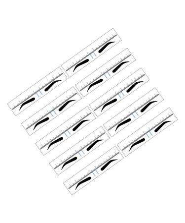 SOLUSTRE SOLUSTRE 10 Pieces Eyebrow Positioning Measuring Stencil Ruler Eyebrow Stamp Stencil Ruler Stirrups DIY Eyebrow Trimmer Disposable PVC