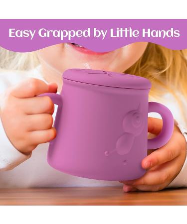 TYRY.HU Silicone Snack Cup 15 Oz Spill Proof Large Food Container for Toddler & Baby 6+ Months - Pink - Buy Online on GoSupps.com