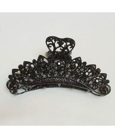 Numblartd Retro Black Rhinestone Hair Claw Clip - Vintage Fashion Accessory for Women - Buy Online on GoSupps.com