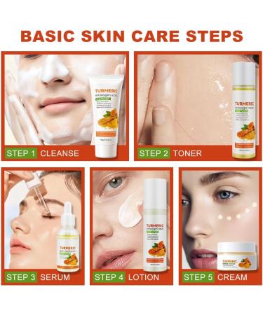 HASAIKA Skincare Set Turmeric Skincare Set Turmeric Facial Care Set Moisturizing and Pore Refining Facial Care Products for All Skin Types 5 Set - Buy Online on GoSupps.com