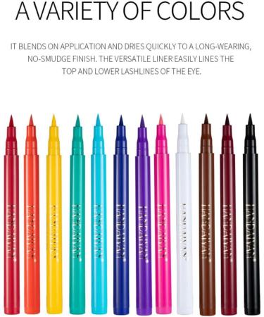 Colorful Eyeliner Set Matte Waterproof Gel Eyeliner Cosplay Eyeshadow Crayon 12PCS colourful eyeliner - Buy Online on GoSupps.com