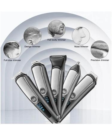 5 in 1 Adjustable Hair & Beard Trimmer for Men | Rechargeable Electric Shaver & Groomer | Facial Nose Ear & Eyebrow Trimming - Buy Online on GoSupps.com
