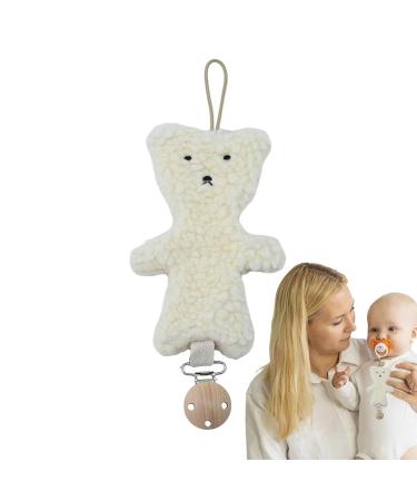 Shop General Baby Pacifier Clip - Plush Bear Holder for Most Pacifiers | Soothing Baby Accessories in Beige - Buy Online on GoSupps.com