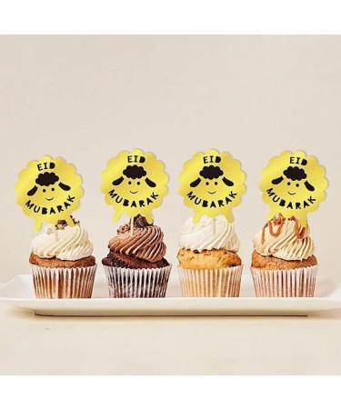 8 Pcs Eid Mubarak Cupcake Toppers Cute Sheep Ramadan Cake Toppers Paper Cupcake Decorative for Islamic Muslim - Buy Online on GoSupps.com