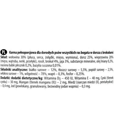 Dry food for dogs DNP SP. z oo Dolina Noteci Dog 800G COD/Broccoli Can / 12 - Buy Online on GoSupps.com