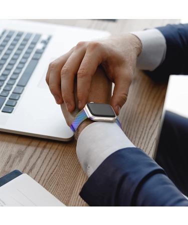 OULUOQI Stainless Steel Mesh Loop Magnetic Clasp Band for Apple Watch 42mm/44mm/45mm - Multicolour - Buy Online on GoSupps.com