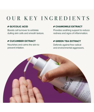 InstaNatural Glycolic Cleanser 6.7 fl oz - Exfoliating Face Wash for Radiant Skin - Buy Online on GoSupps.com