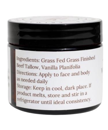 100% Grass Fed Whipped Vanilla Beef Tallow Moisturizer | Nourishing Body Balm for All Skin Types | USA Made | 1.7 Fl Oz - Buy Online on GoSupps.com
