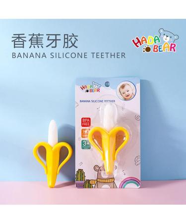 Baby Banana Gum Molar Stick bite Lok Food Silicone Fruit Gum Training Toothbrush - Buy Online on GoSupps.com