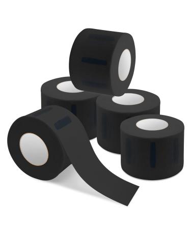 NICEMOVIC 5 Rolls Disposable Barber Paper Neck Strips Barber Accessories Professional Barber Supplies Stretchy Paper Neck Strips for Salon Haircut Styling-Black