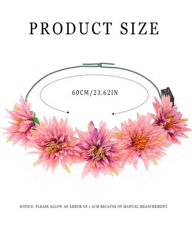 Vakkery Light Up Flower Crown Headbands LED Glow Flashing Hair Garland Headdress Wedding Party Festival Hair Accessories for Women and Girls Pink - Buy Online on GoSupps.com