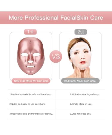 LED Face Mask - 7-Color Photon Therapy for Acne & Wrinkle Removal | Pink Beauty Rejuvenation Mask - Buy Online on GoSupps.com