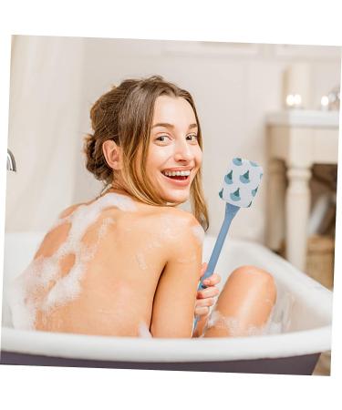 Healvian Bath Brush Scrubber - Household Shower Back Exfoliator with Handle - Blue Abs Body Cleaning Accessory - Buy Online on GoSupps.com