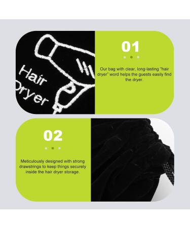 Baluue 2pcs Storage Bag Travel Hairdryer Organizer Hair Dryer Storage Pouch Gym Bag Black Flocking Cloth 1 - Buy Online on GoSupps.com