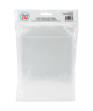 Avery Elle SS-5001 Stamp & Die Storage Pockets 50/Pkg Large 5  x 7 3/8" , white/clear , Single Pack - Buy Online on GoSupps.com