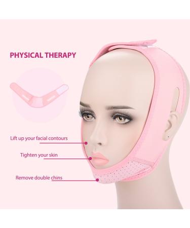 Facial Lifting Slimmer V-Line Mask & Double Chin Belt - Neck Compression Skin Care Wrap (Pink) for Effective Weight Loss - Buy Online on GoSupps.com