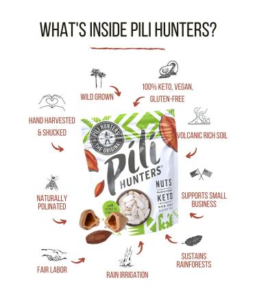 Pili Hunters Coconut Oil & Himalayan Salt Pili Nuts - Keto Snacks for Low Carb Energy - Gluten Free Superfood - 5oz Pack - No Sugar Added - As Seen on Shark Tank - Buy Online on GoSupps.com