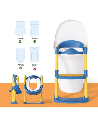 Potty Training Seat with Step Stool Ladder | Kids Toilet Trainer for Boys and Girls - Blue - Buy Online on GoSupps.com