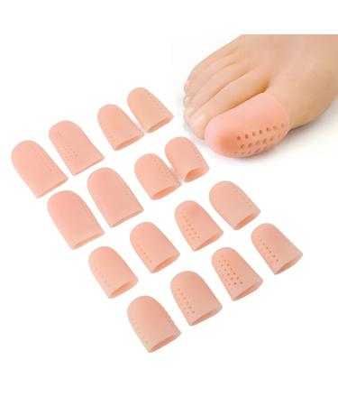 Toe Caps and Toe Protectors Silicone Anti Friction Toe Protector Toe Protector Suitable for Corns Blisters and Pain Relief (16 Pieces)