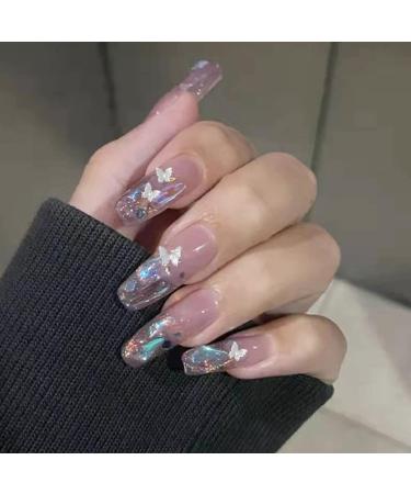 NICENEEDED Butterfly Nail Charms Silver 3D Crystal Rhinestone Nail Art Bows Mini Cute Nail Art Decorations for Women Girls Manicure Design DIY Craft - Buy Online on GoSupps.com