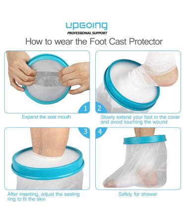 Waterproof Foot Cast Wound Cover Protector - Watertight Bag for Shower & Bath - Reusable Upgrade - Buy Online on GoSupps.com