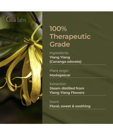 Gya Labs Ylang Ylang Essential Oil (10ml) - Floral & Exotic Scent - 2-Pack | Premium Aromatherapy Oil for Relaxation & Wellness - Buy Online on GoSupps.com