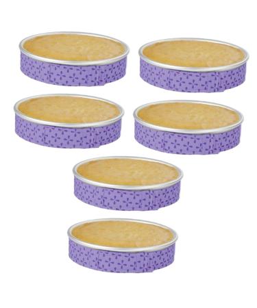 Zerodeko 6 Pcs Cake Pan Strap Square Cupcake Pans Bakeware Anti-Deformation Accessories Cake Sleeves Square Griddle Doming Strip Baking Pan Mini Jugs Adjustable Cake Strips Purple Belt Purplex3pcs 80X3.7CMx3pcs